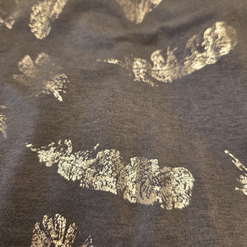 🎈2/$15 A.N.A Green Feather Print Women's Top- XL - Picture 4 of 4